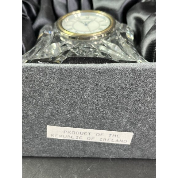 Waterford Crystal "Abbey" Small Quartz Mantel Clock 3.5"x4" with Box Vtg 2000 - Picture 5 of 8